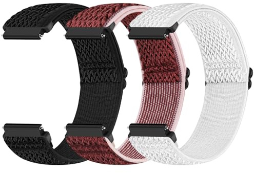 20mm Quick Release Elastic Straps Compatible with Samsung Galaxy Watch 7 6 5 4 40mm 44mm/Garmin Vívoactive 6/5/3/3 Music/Forerunner 570 42mm/55/158/165/245/645/Amazift Active 2/Active/T-Rex 3 Pro 44mm