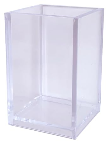 Aladeno Stifthalter aus Acryl, Kunststoff, 6,6 x 6,6 x 9,4 cm, multifunktionaler Stifthalter, ausreichend Kapazität, Stifthalter für Schreibtisch, Make-up-Pinselhalter für Büro,