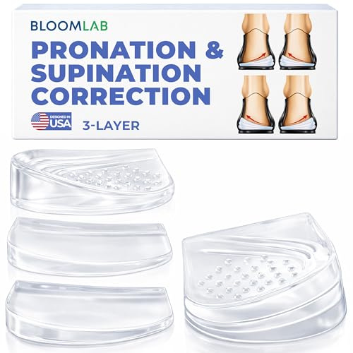 Heel Wedge Insoles for Supination & Pronation, Adjustable Gel Inserts