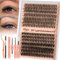 Higu Clace extension-cils, 280 pièces kit-extension-cils, 30D + 40D, faux-cils-individuel, tenue 7 jours, avec applicateur, colle et scellant pour cils (kit 30D + 40D)