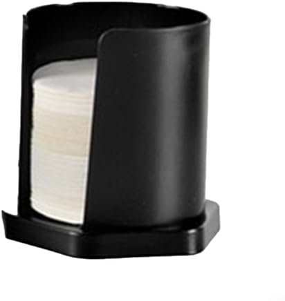 Mocha Pot Coffee Filter Paper Holder with Easy Access Lid Dustproof Solution for Your Kitchen Needs (Black)