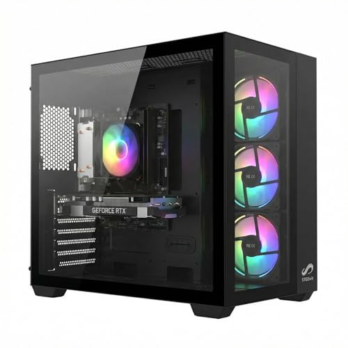 STGsivir Gaming PC, GeForce RTX 2060 Super 8GB GDDR6,Ryzen 5 3400G bis zu 4.2 Ghz,16G DDR4,1TB SSD, WLAN 6,BT5.0,RGB Lüfter x3,Windows11 Pro,Gamer PC Computer Desktop