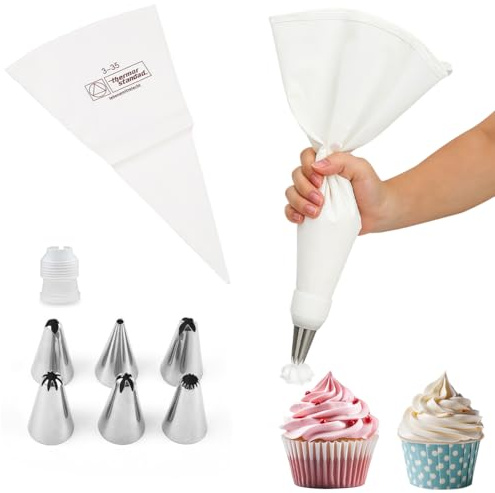 Set di Bocchette Pasticceria, Beccucci Sac a Poche Riutilizzabile, per Decorare Cupcakes, Torte, Zeppole, Biscotti, Set Professionale per gli Ambitiosi Hobbisti, Festa di Compleanno
