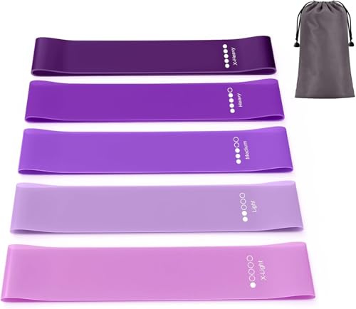 【5 Pezzi】YLK Elastici Fitness, Set di Fasce Bande Elastiche Fitness con 5 Diversi Livelli di Resistenza, Elastici Palestra per Crossfit, Yoga, Pilates, Squats, con Borse Portaoggetti (BPack)