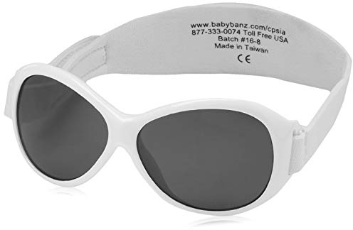 Baby BANZ Baby Girls Retro Infant and Toddler Sunglasses, Arctic White, 0 US