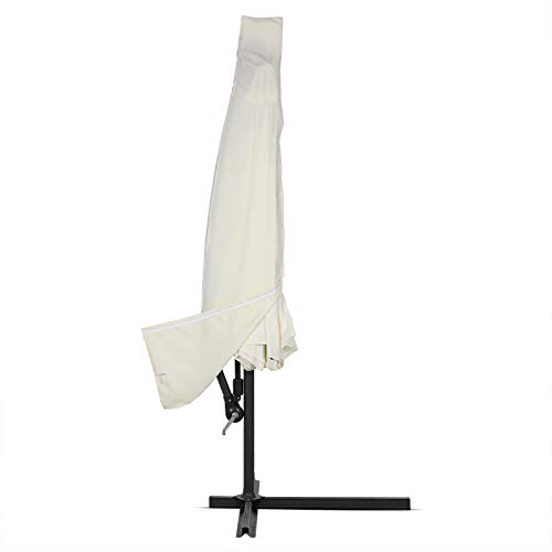 Deuba Housse de Protection pour Parasol Ø3,5m Beige bâche de Protection en Polyester résistant avec Fermeture éclair