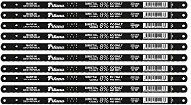 PILANA Lot de 10 lames de scie à main bi-métal pour métal, 8 % cobalt, 32 TPI