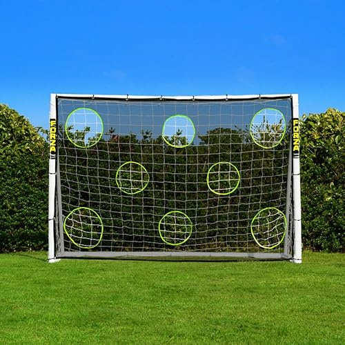 FORZA Fotbollsmål med pro fotboll målark för perfekt skytte | fotbollsträningsutrustning | fotbollsmål tillbehör [10 storlekar] (3 m x 2 m låsmål och mål)