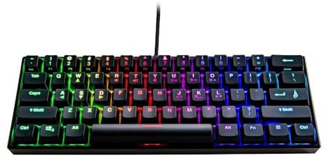 SureFire Kingpin M1 60% Mechanical Gaming Keyboard English, Gaming Multimedia Keyboard Small & Mobile, RGB Keyboard with Lighting, 100% Anti-Ghosting Keys, English Layout QWERTY