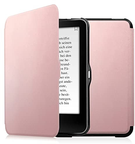 Fintie Hülle für Tolino Vision 4 HD/Vision 3 HD/Vision 2 / Vision 1 / Shine 2 HD eReader - Ultradünne Schutzhülle mit Ruhemodus und Magnetverschluss, Roségold