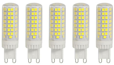 HUAMu Lot de 5 ampoules LED G9, 10W, équivalent à une halogène de 100 W, 1000 lumens, blanc froid 6000K, 95 puces LED, angle de faisceau 360°, AC 220–240 V, non dimmable, économie d'énergie