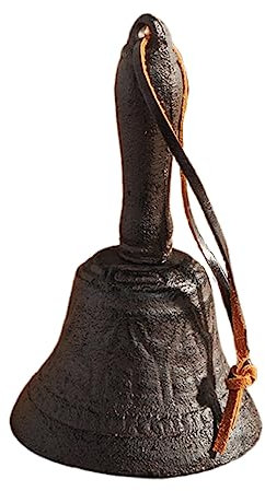 Ciieeo Campana De Hierro Fundido Retro Campana De Mano Vintage Decoración Rústica para Mascotas Hogar y Celebraciones