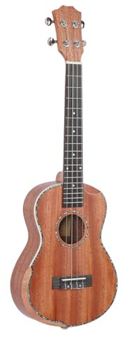 66 cm ukulele mahogny armskydd ukulele med tuner capo plektrum reservsträngar rem väska för vuxen barn startare