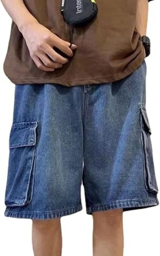 FENXIXIONE Y2k Baggy Jorts Hombres Baggy Pantalones Cortos Vaqueros Relaxed Fit Cargo Shorts Hip Hop Demin Shorts Vintage Streetwear Jeans