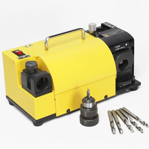 LZDOYY Bohrerschärfer, MR-13A Bohrer-Schleifmaschine 3–13 mm, 95° bis 135° Spitzenwinkel Einstellbarer Bohrer-Nachschärfer, tragbare Bohrer-Schleifmaschine mit 11 Spannzangen,CBN