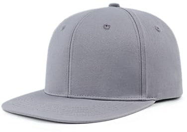 Zylioo Berretto oversize XXL Snapback, cappello con visiera piatta extra large, cappello strutturato in bianco per uomo donna, Grigio, XL/XXL