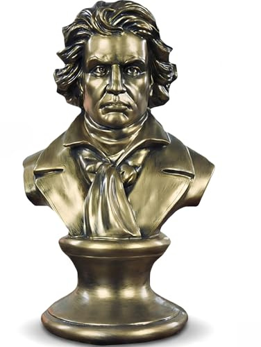 ZKSYLSM Beethoven Bust Statue - Classical Music Sculpture for Home and Office Decor, 12-Inch Collector's Art Piece for Music Lovers, Desktop & Bookshelf Decoration