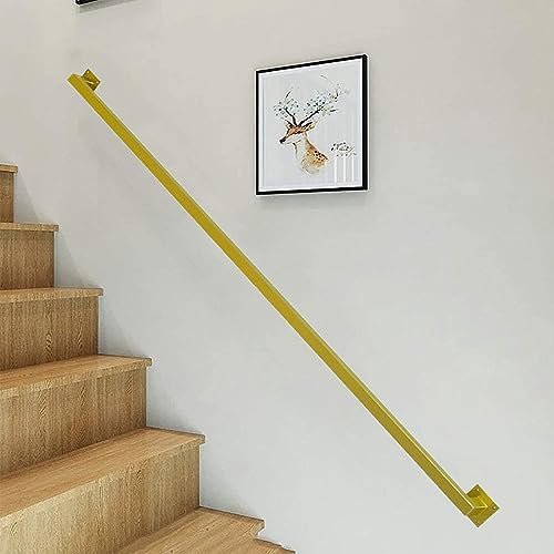 Barra de seguridad cuadrada dorada para escaleras, barra de agarre de seguridad para interiores y exteriores, barandilla de metal para pasillos de loft
