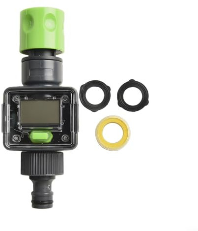 Digital Water Flow Meter for Garden Hose Accurate Measurement Clear Display Hall Sensor Green