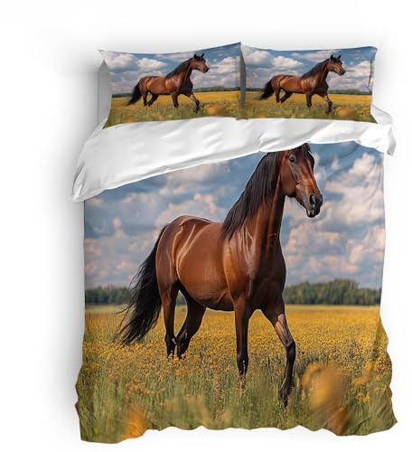 Generico copripiumino in microfibra 220x240cm Cavallo copripiumino con cerniera Copertura letto in poliestere morbida traspirante per camera hotel stanza ospiti stagionale SJ 6-17-453