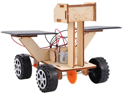 Milisten Kit Auto Solare con Motore e Pannello Solare Educativo in Legno per Facile da Montare per Sviluppo Creativo e Manuale