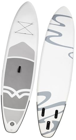 Aumotop Högkvalitativ Uppblåsbar Stand Up Paddle Board Halkfri Surfbräda med Luftpump och Bärväska, Lämplig för Alla Kunskapsnivåer, Perfekt för Ungdomar och Vuxna (Grå)