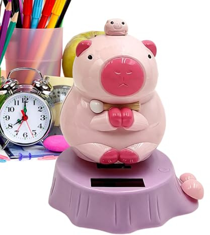 Decoración del salpicadero – Figuras de Capibara oscilantes con energía solar, cabeza oscilante para el salpicadero del coche | para caravanas, tractores, furgonetas, vehículos, coches, casas
