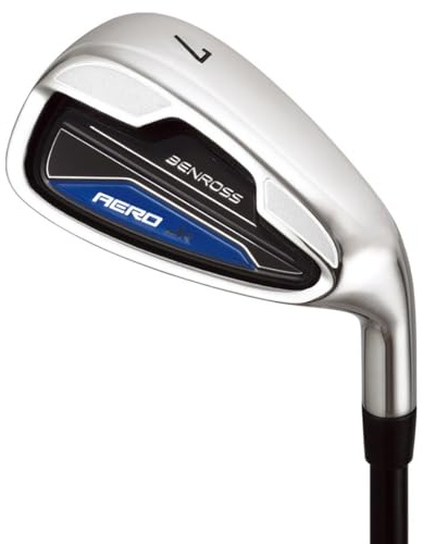 Benross Junior Aero Blue Age 9–12 Right Hand 7 Iron | Oversize Junior Golf Iron | Graphite Shaft | Forgiving High‑Loft Design