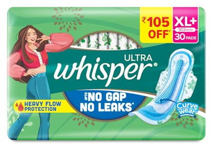 Whisper Ultra Clean Sanitary Pads - 30 Pieces (XL Plus)