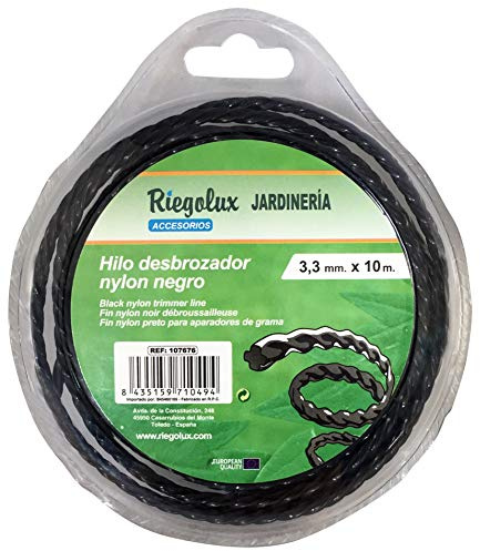 Riegolux 107676 Garn Brokjärn Nylon Helicoid, Svart, 3,3 mm x 10 m