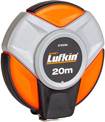 Crescent Lufkin ST20CM Closed Reel Metric Yellow Clad Steel Long Tape Measure, 20m