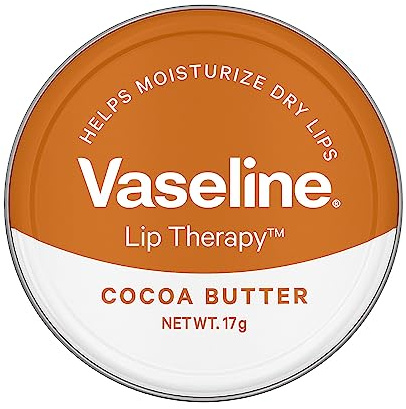 Vaseline Lip Tins Cocoa Butter, 17g | Infused with Cocoa Butter for Hydration & Glossy Shine,Multicolor