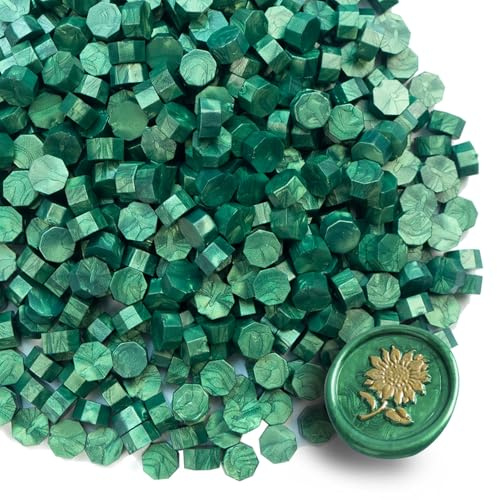 Perles de Cire à Cacheter Tomgenrine - Lot de 520 Perles Vert pin | Pour Lettres Élégantes,Cartes de Vœux,Bouteilles de Vin & Créations Artistiques | Décoration Événementielle et Projets DIY