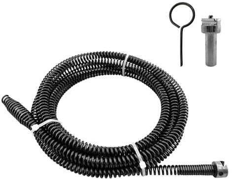 GYHMTOO Furet Deboucheur Canalisation 3 meters, ø10mm, En Spirale, Avec Adaptateurs éLectriques, Arbre De Nettoyage de Canalisations Multifonction, DéBoucheur Efficace