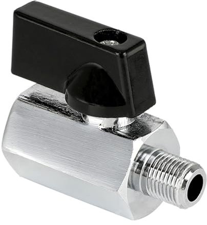 Mini robinet à bille en laiton G1/8 femelle x G1/8 mâle,DN6,Mini robinet à bille Robinet d'arrêt,Mini robinet d'arrêt chromé F G1/8(Ø8,8mm) x M G1/8(Ø9,5mm),Raccord fileté Laiton