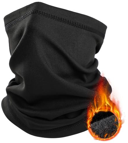 HEGGCOOE Winter Schlauchschal Herren und Damen,Multifunktionstuch Winddicht Warm Loop Schal Halswärmer Halstuch Ski Maske für Outdoor Skifahren Motorrad Laufen Radfahren Fahrrad (Schwarz)