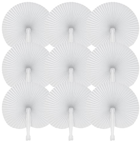 Tomkity 60 Stück Fächer Hochzeit Weiß Handfächer Hochzeitsgeschenke Hochzeitsdeko Papierfächer für Hochzeit Party