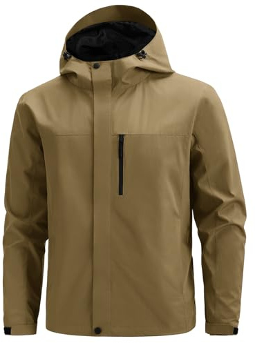 Voqeen Chaqueta Impermeable Hombres Softshell Impermeable Ligero Cazadora Transpirable Casual Cortavientos Con Capucha Para Correr Ciclismo Senderismo Escalada Deporte