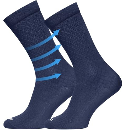 TODO Calcetines de Ciclismo para Hombre y Mujer, Calcetines Transpirables para Bicicleta de Carreras, Modelo Serpente, Color Azul Marino, Talla 43-46