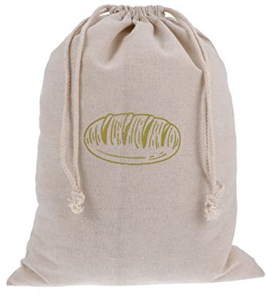 GLEAVI 1pezzi Sacchetto Pane in Lino Con Coulisse Borsa Riutilizzabile in Lino Naturale Per Conservazione Freschezza Multiuso Per Pane Frutta e Verdura Sacchetto Morbido e Traspirante
