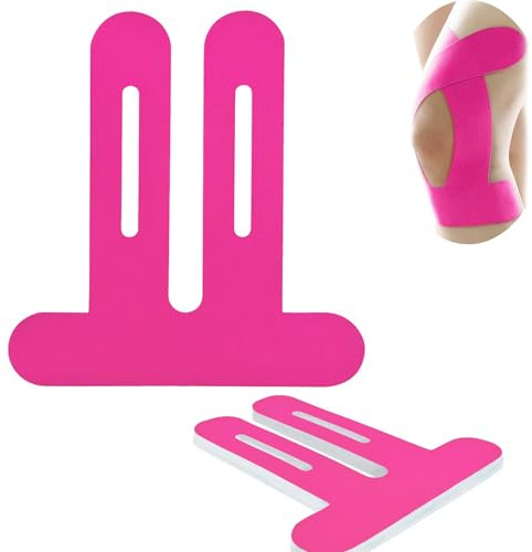 10pcs bande kinesiologie genou,taping genou Facile à utiliser/matériau respirant/170% d'élasticité/4-7 jours d'adhérence,Soulage la douleur du genou pendant le sport, le cyclisme, (Rose)