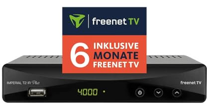 Imperial T2 IR Plus – DVB-T2 Receiver (Receiver für Antennenfernsehen, HDMI, SCART, PVR Aufnahmefunktion, inkl. 6 Monate freenet TV) – Schwarz