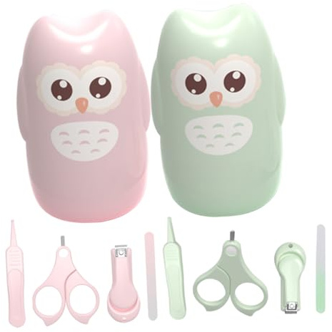 HONITANO 2 set Kit Manicure Ragazzo Ragazza con Limetta Unghie e Forbicine Sicure Custodia Elegante Inclusa per Unghie Delicate di Ragazzo Ragazza e Piccoli
