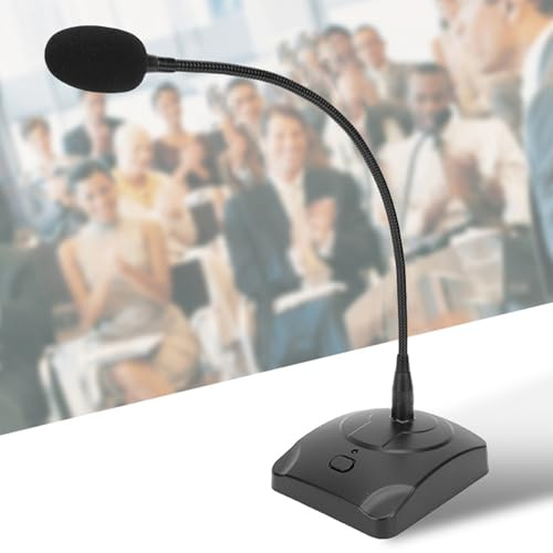 Diyeeni Micrófono para PC de 6,5 Mm, Micrófono de Transmisión de Cuello de Cisne Flexible Profesional, Reducción de Ruido, Micrófono de Condensador con Cable, Plug & Play, para