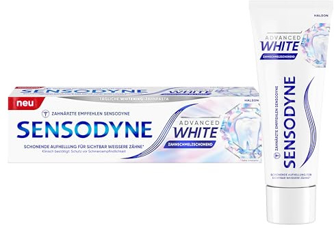 Zahnpasta - Sensodyne Advanced White - TÄGLICHE WHITENING ZAHNCREME, 75ml, für sichtbar weissere Zähne, schonende Aufhellung, zahnschmelz-schonend