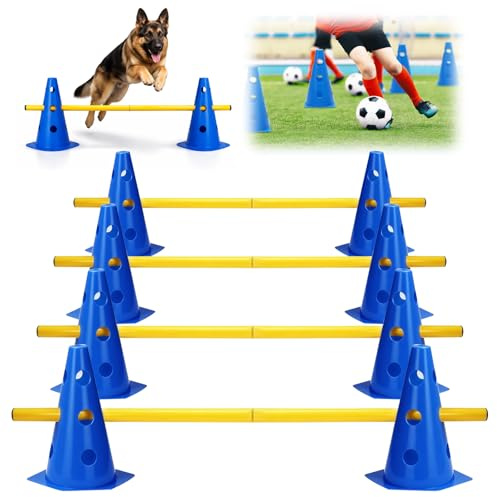 Sporthaklappsset, 12 koner 6 stänger, agility-hinder, haklappar, barn, agility, hinder för hästar, hundparcours koner, justerbara träningshorder för koordinationsträning