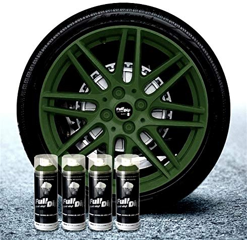 Sophisticauto 4 Stück Full Dip Militär Grün 2.0 Matt Pelable 400 ml