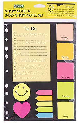 Leviatan D.RECT D.RECT Set mit Haftstreifen und Notizzetteln Klebezettel | Page Marker mit Beschreibbaren | Haftmarker und Sticky Notes | Bunte Klebezettel für Büro und Zuhause