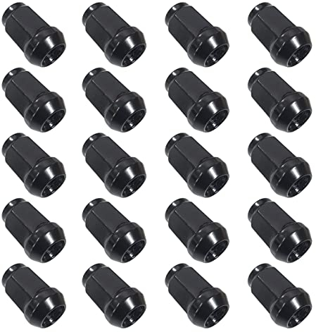 TRACER 20 Stück Radmuttern geschlossen Kegelbund 60° M12 x 1,5 schwarz geeignet für Aluminium und Stahlfelgen