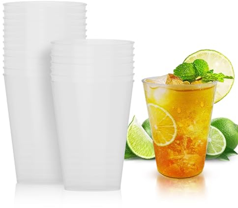 AOLUXLM 50 Stück Plastikbecher, Bruchsichere Mehrwegbecher für Partybecher Set, 9 oz/270 ml Trinkbecher für Getränkepartys, Geburtstag, Hochzeit